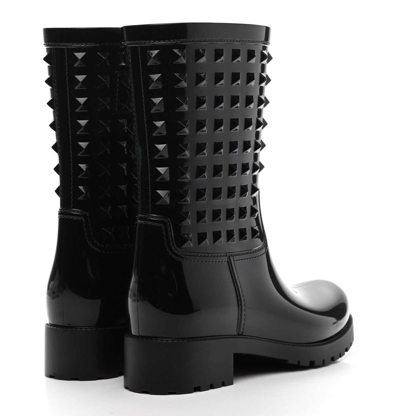 Rubber Rockstud Short Rainboots 37 Black