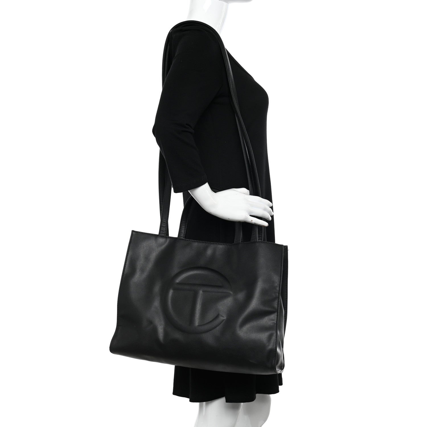 Telfar Vegan Leather Medium Shopping Bag Black 2 of 14