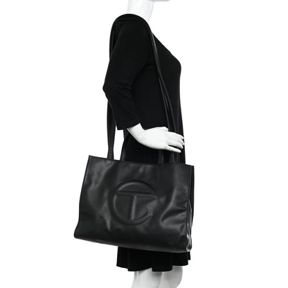 Telfar Vegan Leather Medium Shopping Bag Black 2 of 14