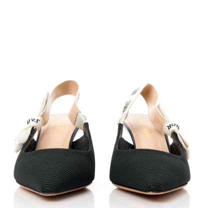 Christian Dior Technical Canvas Ribbon J Adior Slingback 65mm Pumps 36.5 Black 2 of 9
