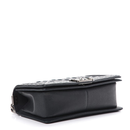 Chanel Caviar Stitched Medium Boy Flap Blue 3 of 11