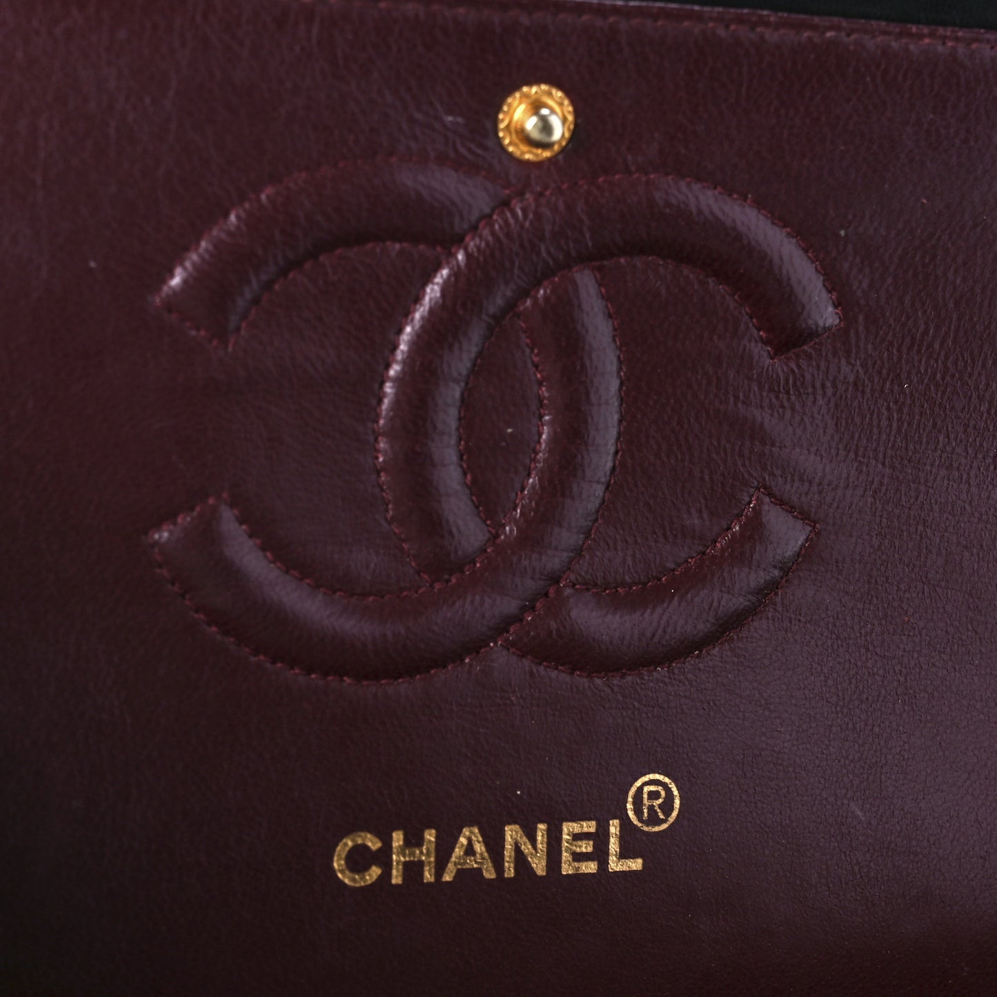 Lambskin Quilted Medium Double Flap Black