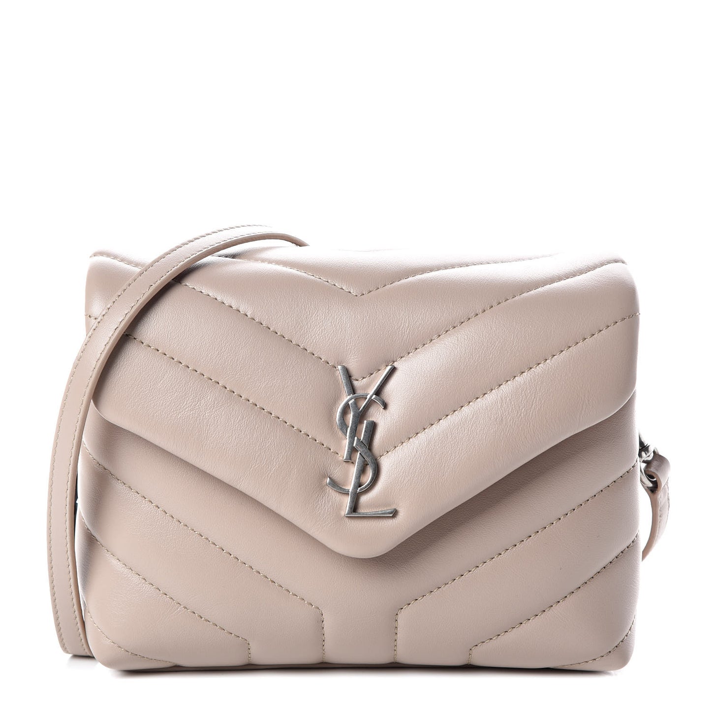 Calfskin Y Quilted Monogram Toy Loulou Crossbody Bag Nude Powder