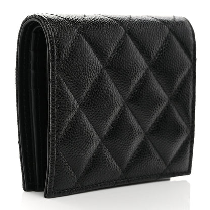 Chanel Caviar Quilted Multi Chain CC Compact Bifold Wallet Black 3 of 9