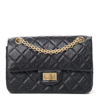 Chanel Aged Calfskin Quilted 2.55 Reissue Mini Flap Black 1 of 7