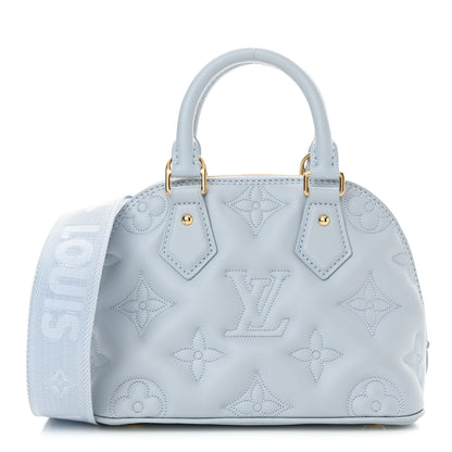 Louis Vuitton Calfskin Bubblegram Alma BB Ice Blue 1 of 9