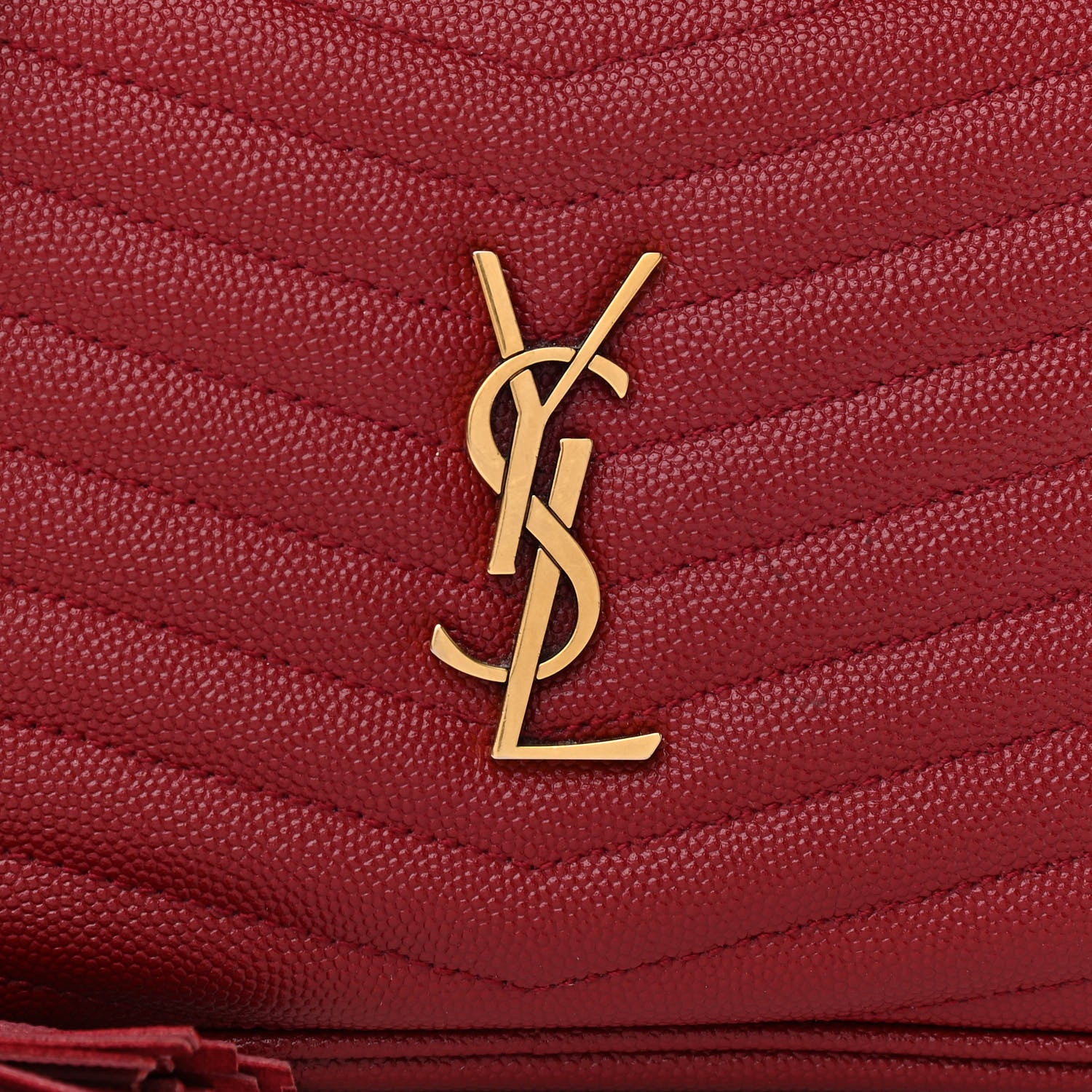 Saint Laurent Grain De Poudre Matelasse Monogram Mini Lou Camera Bag Opyum Red 8 of 12