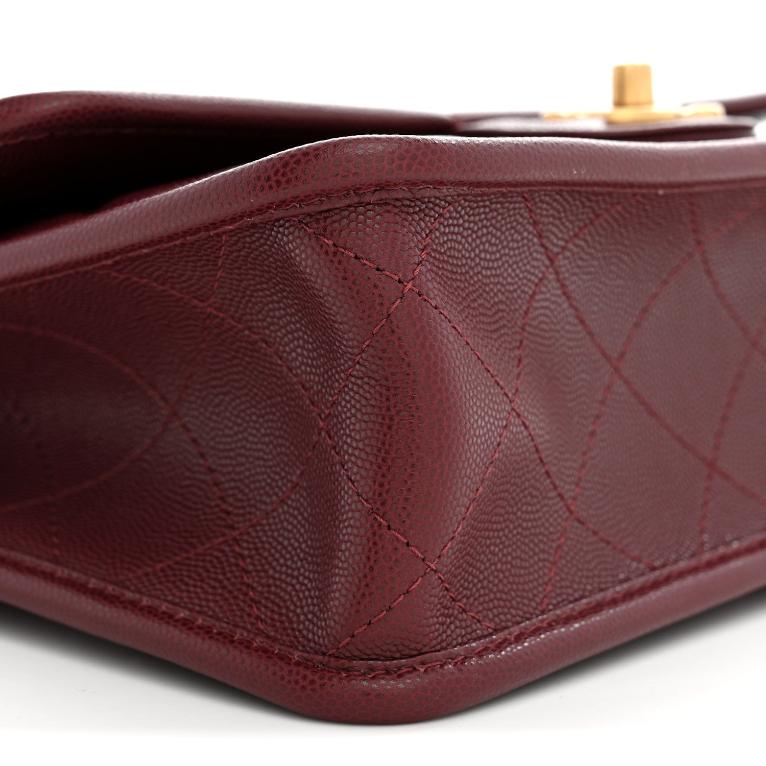 Chanel Caviar Quilted School Memory Top Handle Flap Burgundy 9 of 10