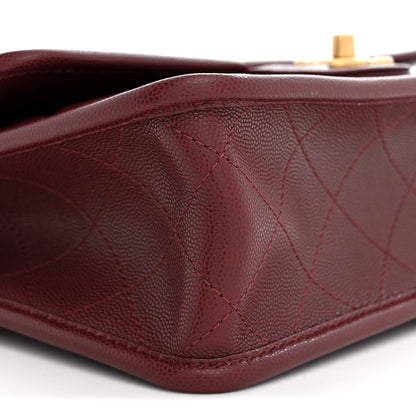 Chanel Caviar Quilted School Memory Top Handle Flap Burgundy 9 of 10