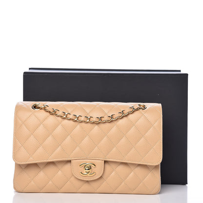 Chanel Caviar Quilted Medium Double Flap Beige 14 of 14