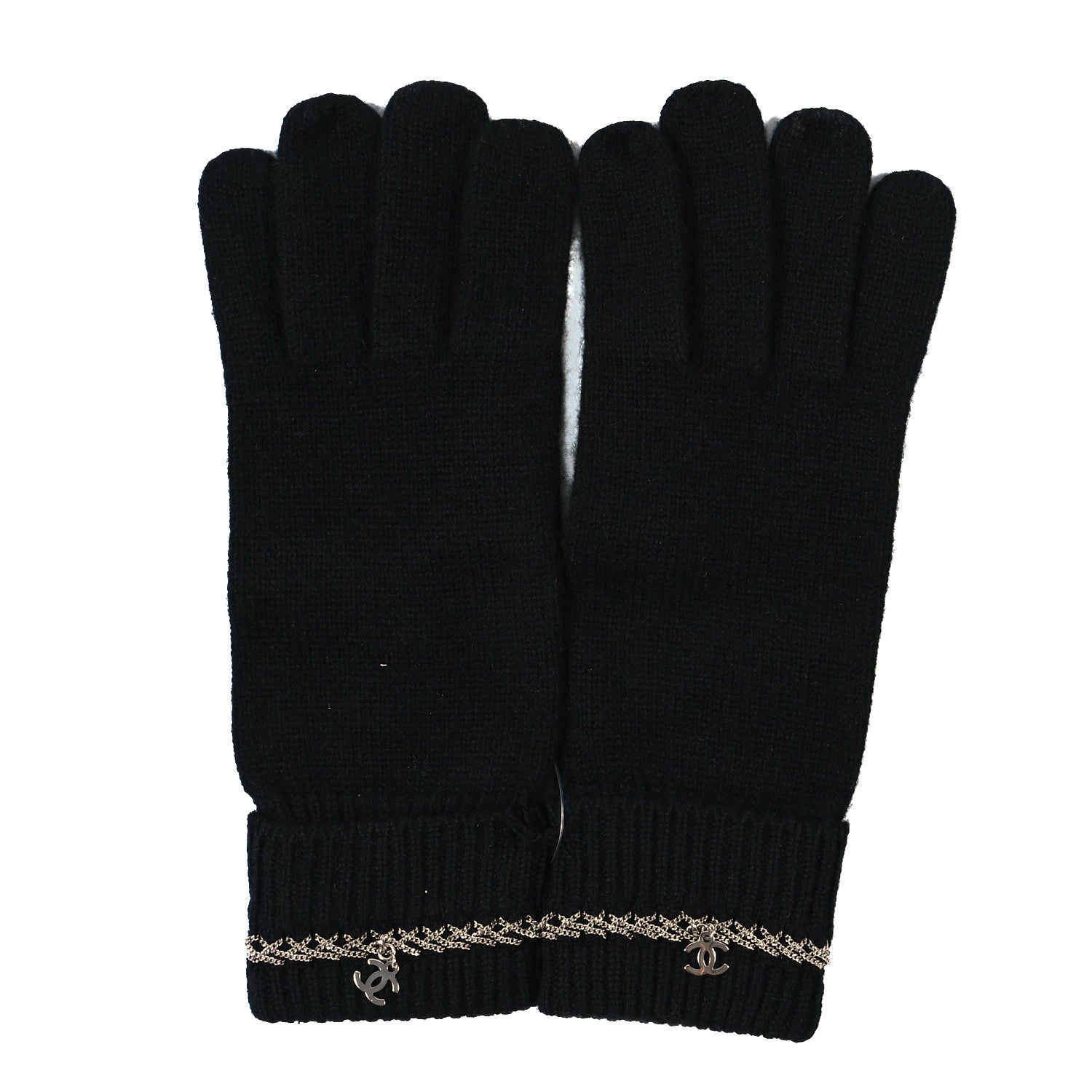 Chanel Cashmere Chain CC Gloves Black 1 of 4
