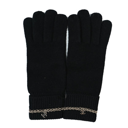 Chanel Cashmere Chain CC Gloves Black 1 of 4