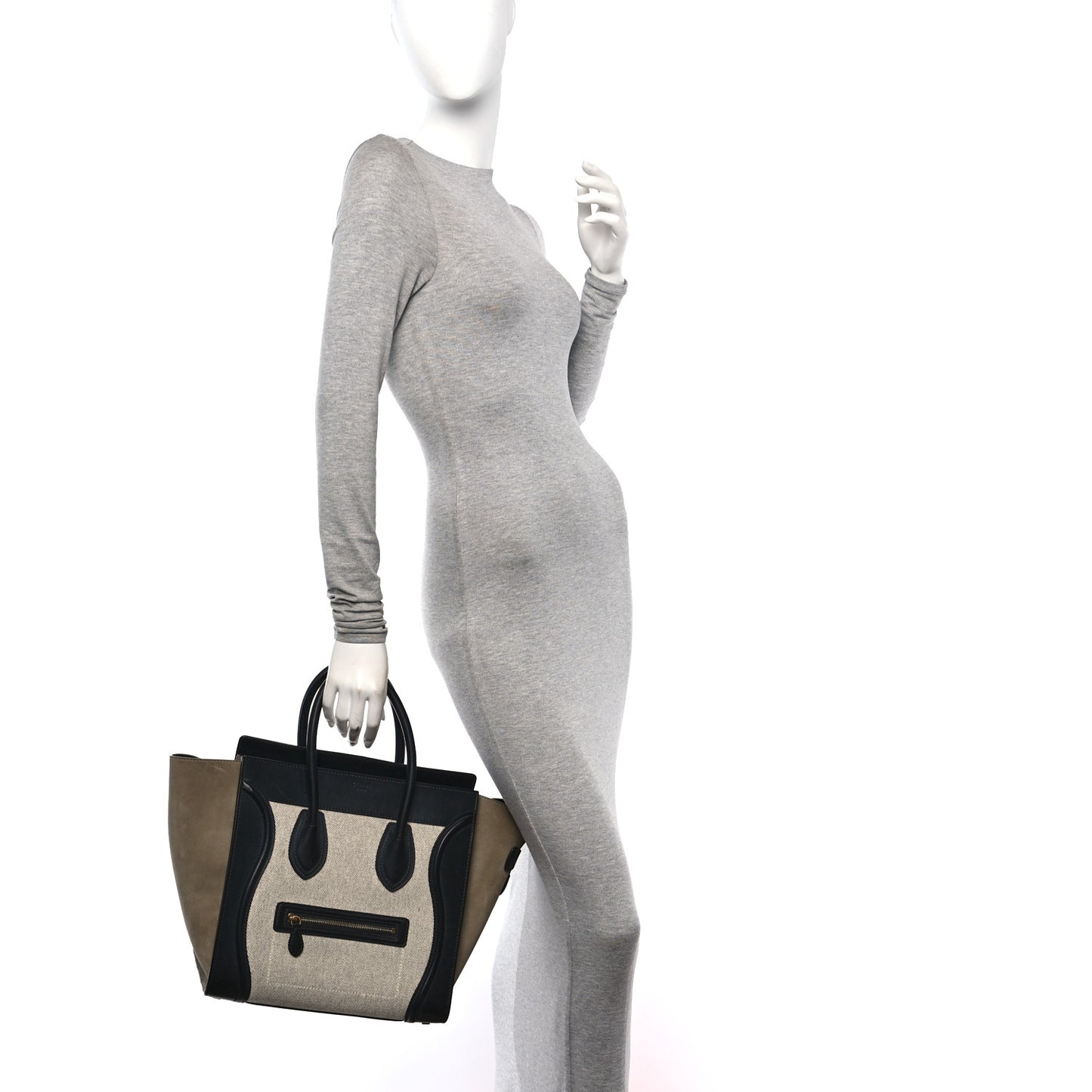 Canvas Smooth Calfskin Suede Mini Tri-Color Luggage
