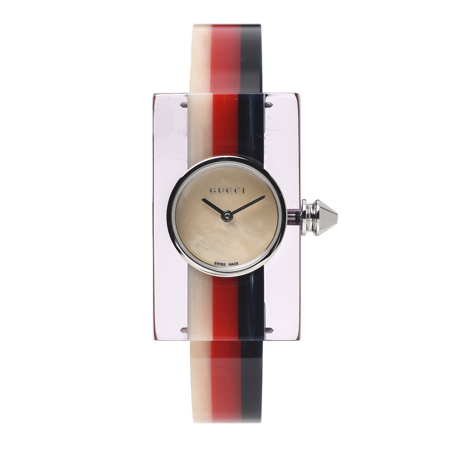 Gucci Stainless Steel Plexiglass Mother of Pearl 24mm Quartz Watch 1 of 7