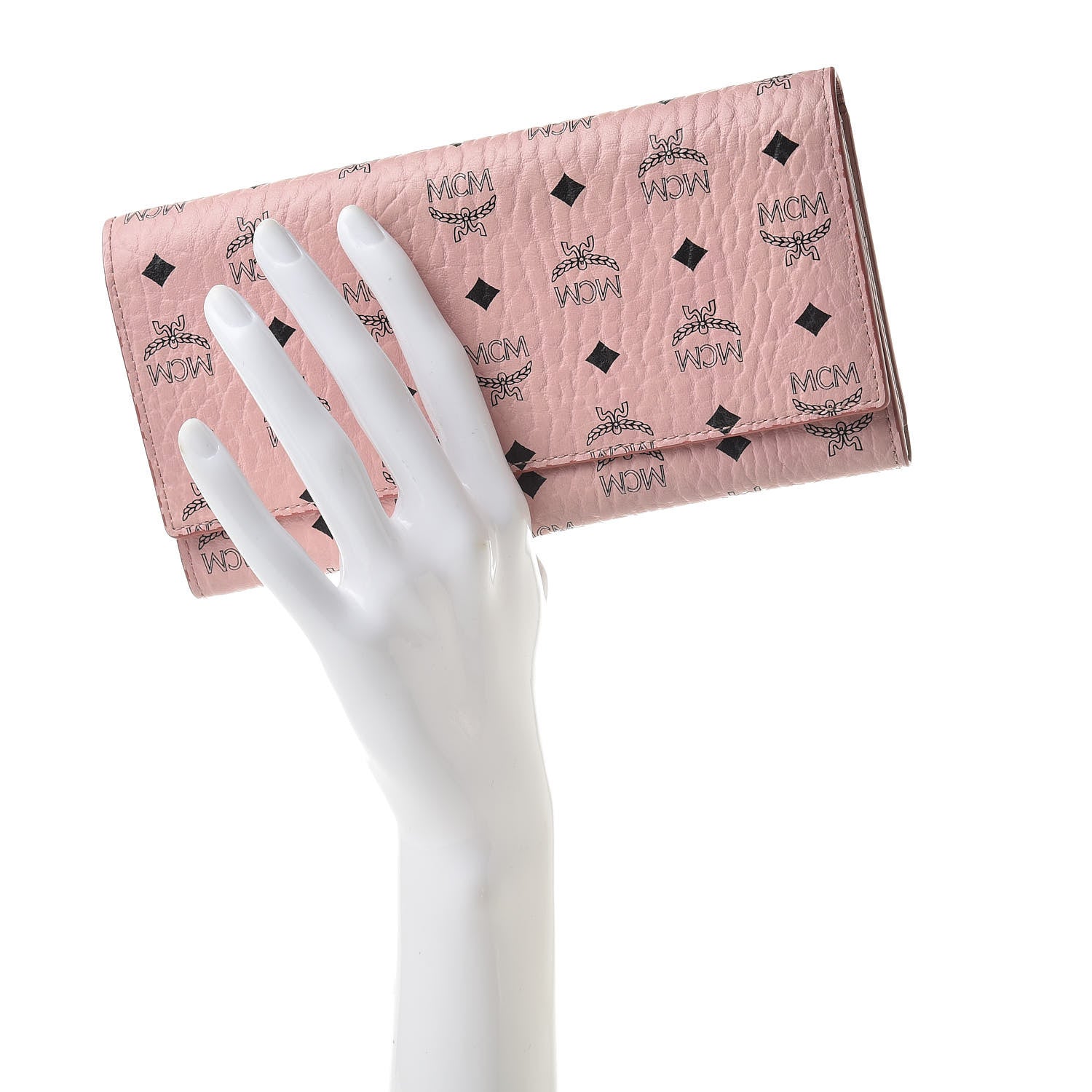 MCM Visetos Continental Flap Wallet Soft Pink 2 of 9