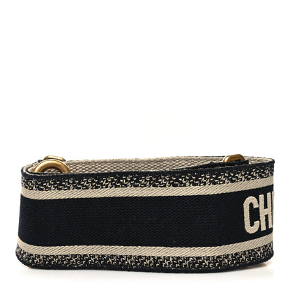Christian Dior Canvas Embroidered Shoulder Strap Black 2 of 4