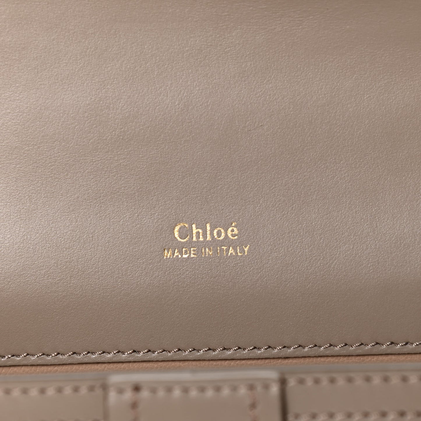 Shiny Goatskin Calfskin Aby Chain Shoulder Bag Motty Grey
