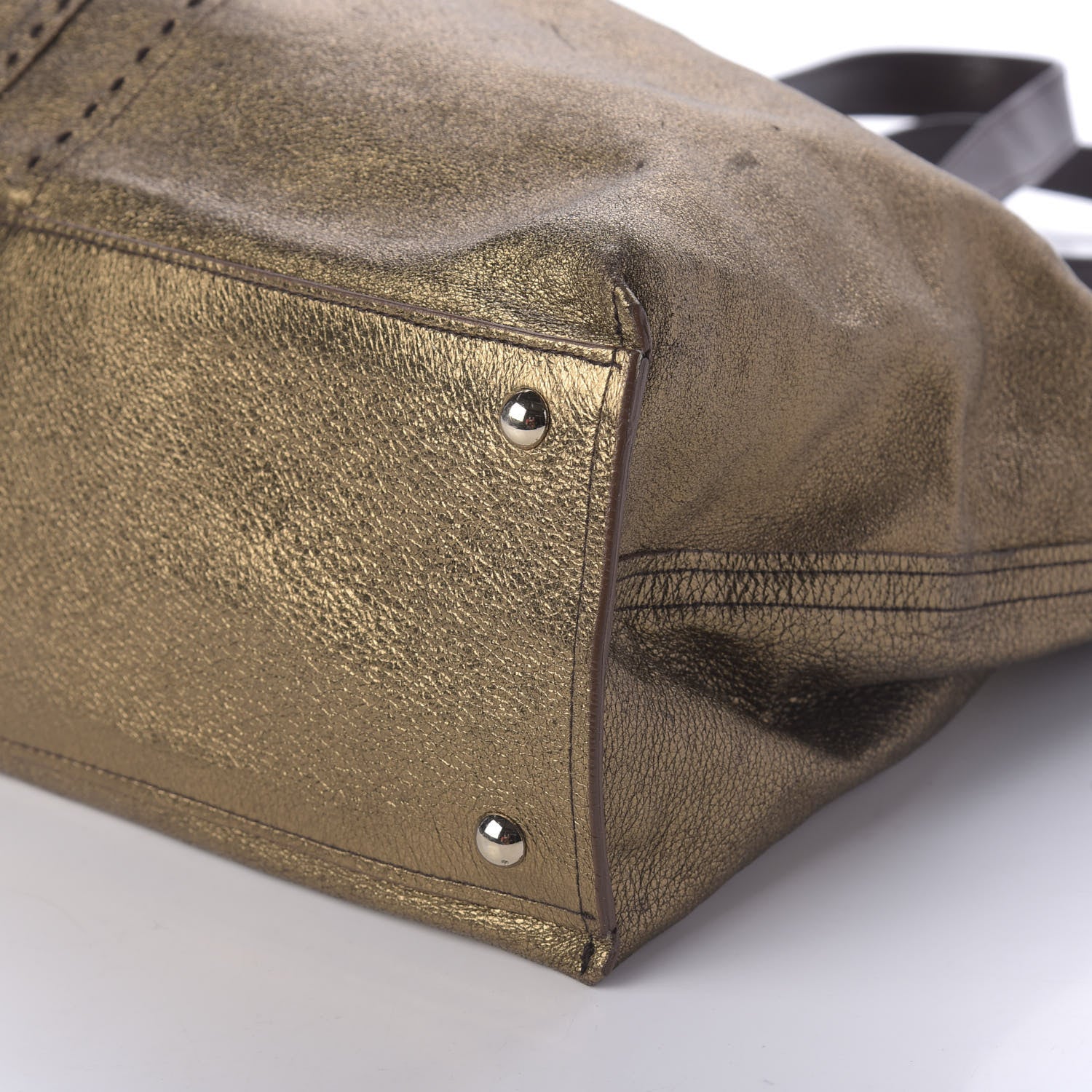 Saint Laurent Calfskin Reversible Double Sac Y Tote Gold Brown 14 of 15