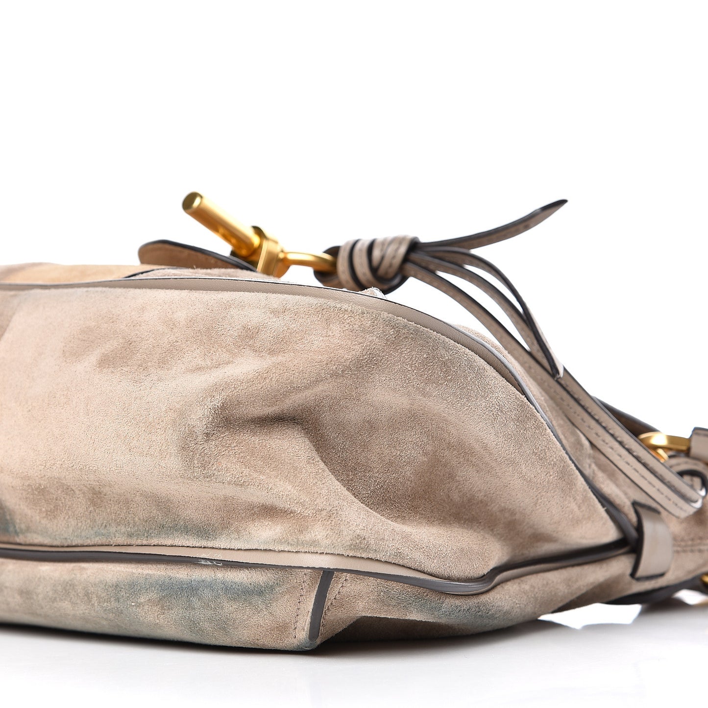 Suede Calfskin Small Lexa Shoulder Bag Motty Grey