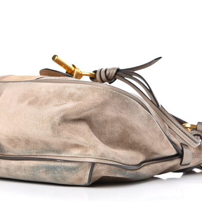 Chloe Suede Calfskin Small Lexa Shoulder Bag Motty Grey 13 of 16