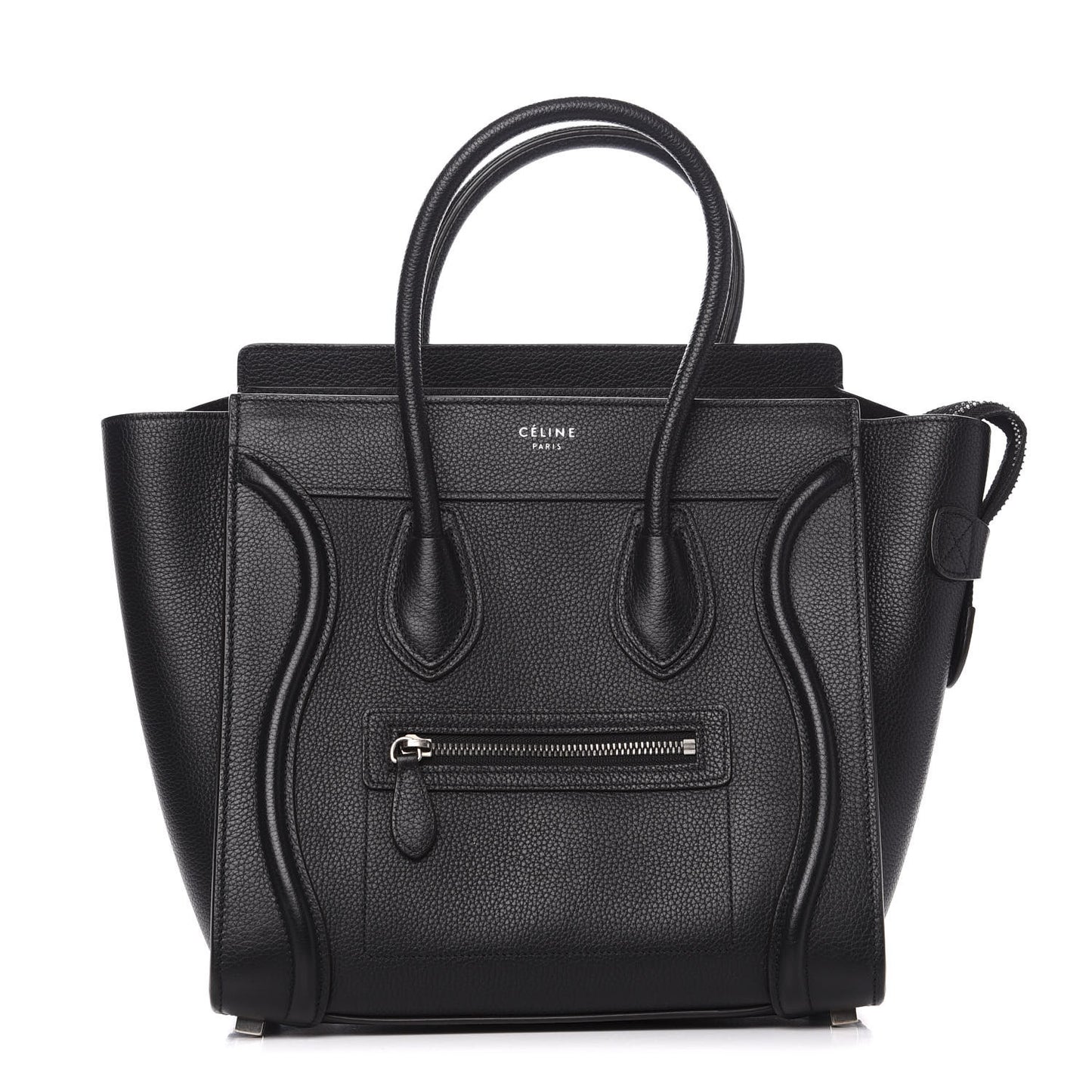 Drummed Calfskin Micro Luggage Black