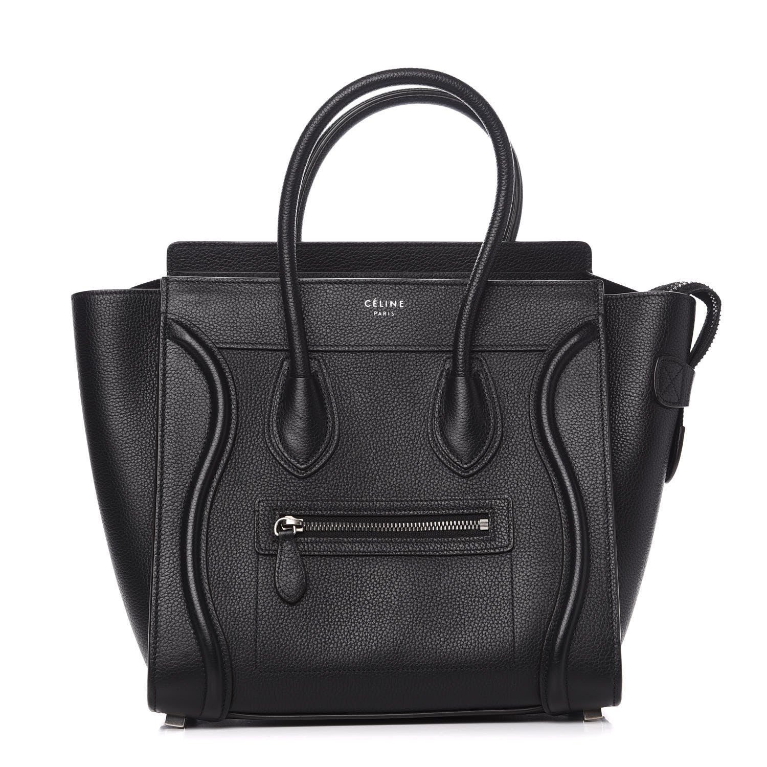 Celine Drummed Calfskin Micro Luggage Black 1 of 10