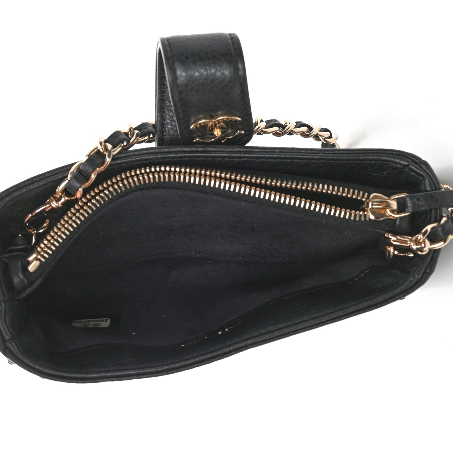 Calfskin Strass Studded Mini Phone Holder Clutch Black
