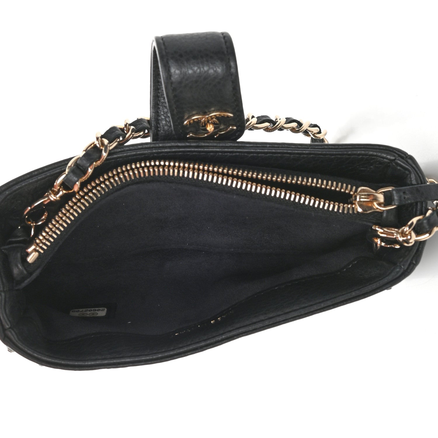 Chanel Calfskin Strass Studded Mini Phone Holder Clutch Black 5 of 10