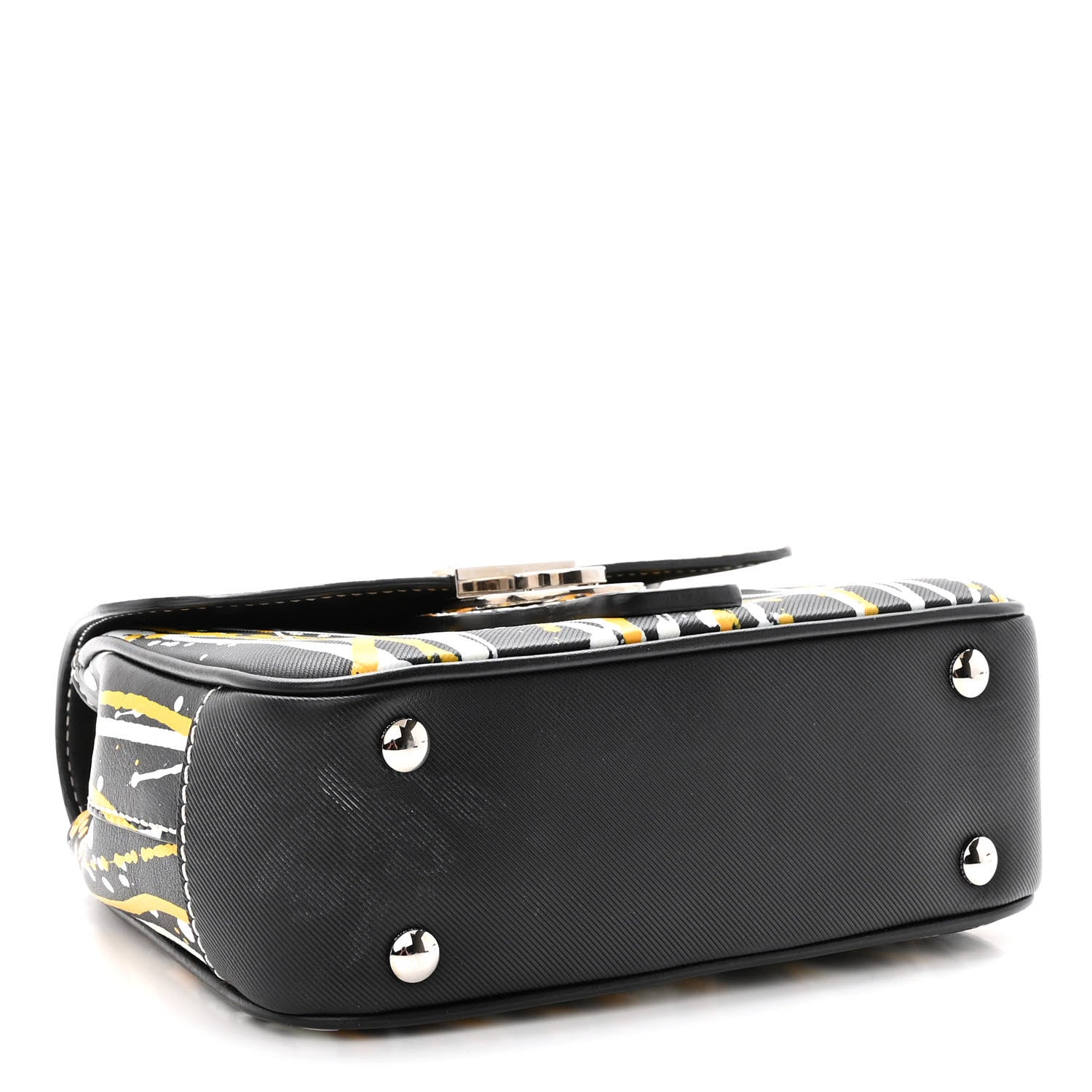 Burberry Trench Calfskin Splash Print Small DK88 Top Handle Bag Black 4 of 9
