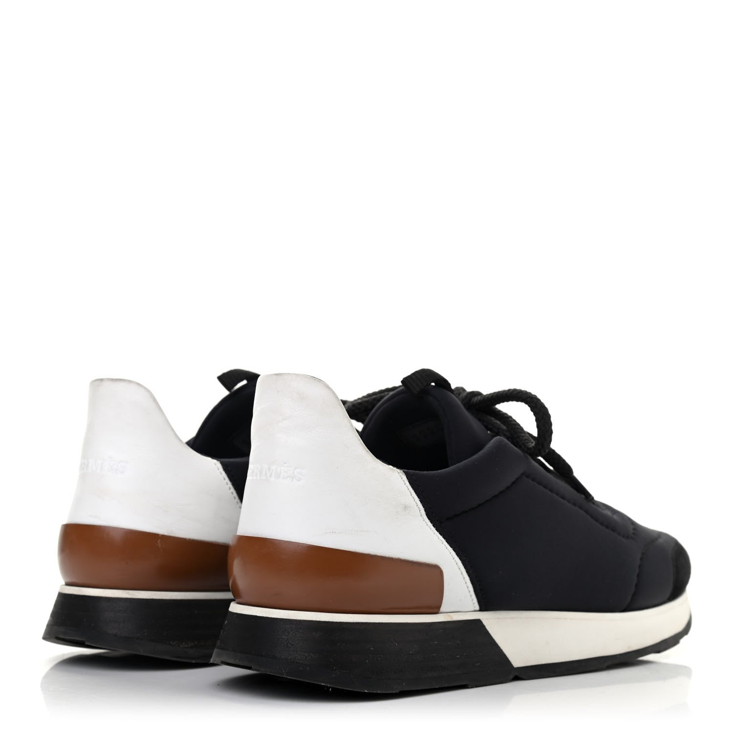 Hermes Technical Canvas Sneakers 39 Black White 4 of 9