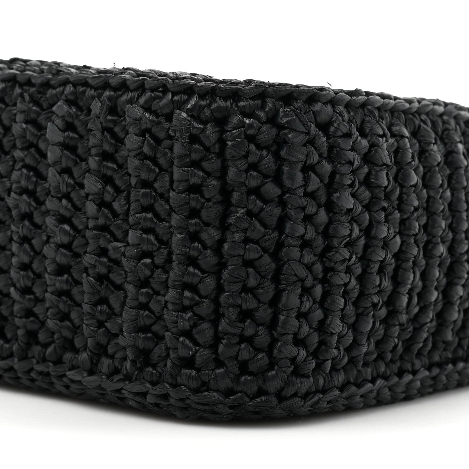 Prada Yarn Raffia Effect Crochet Re-Edition 2005 Shoulder Bag Black 8 of 10