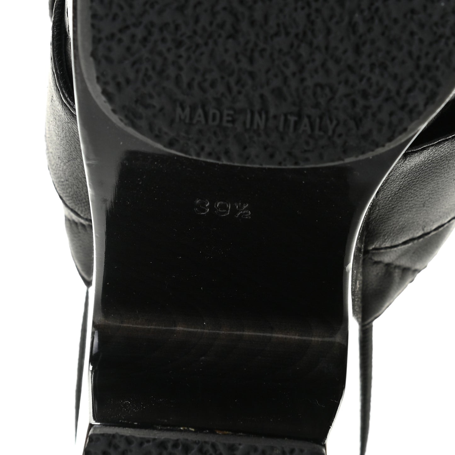 Lambskin Quilted CC Turn Lock Clogs 39.5 Black