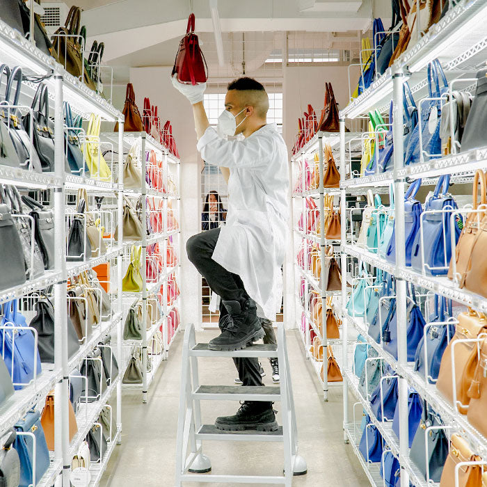 FASHIONPHILE NYC Authentication Center & Showroom Birkin Aisle