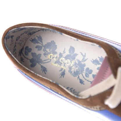 Gucci Suede Monogram Web Womens Falacer Sneakers 42 Nocciola Beige Mystic White Hibiscus Red 8 of 10