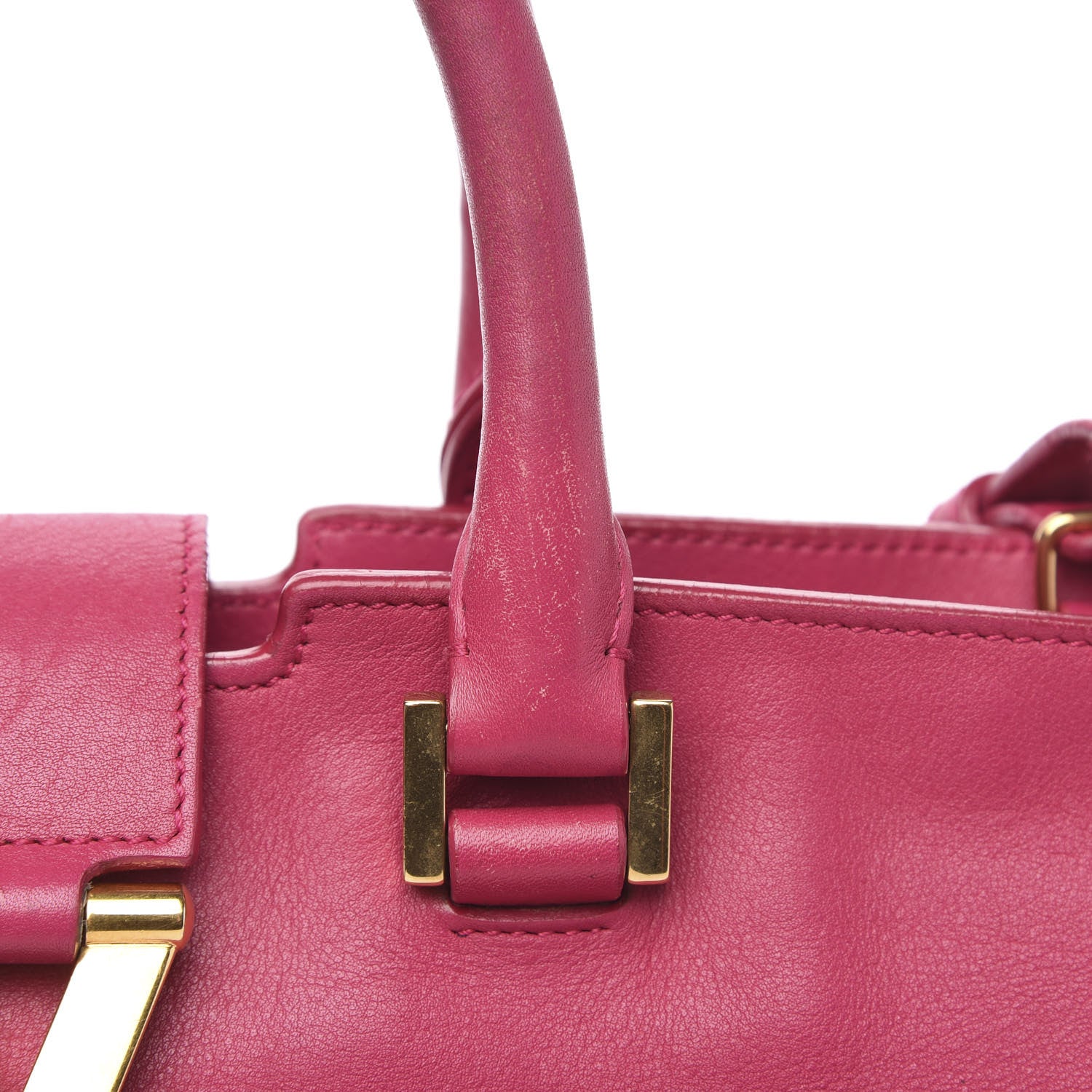 Saint Laurent Calfskin Small Classic Y Cabas Fuchsia 14 of 17