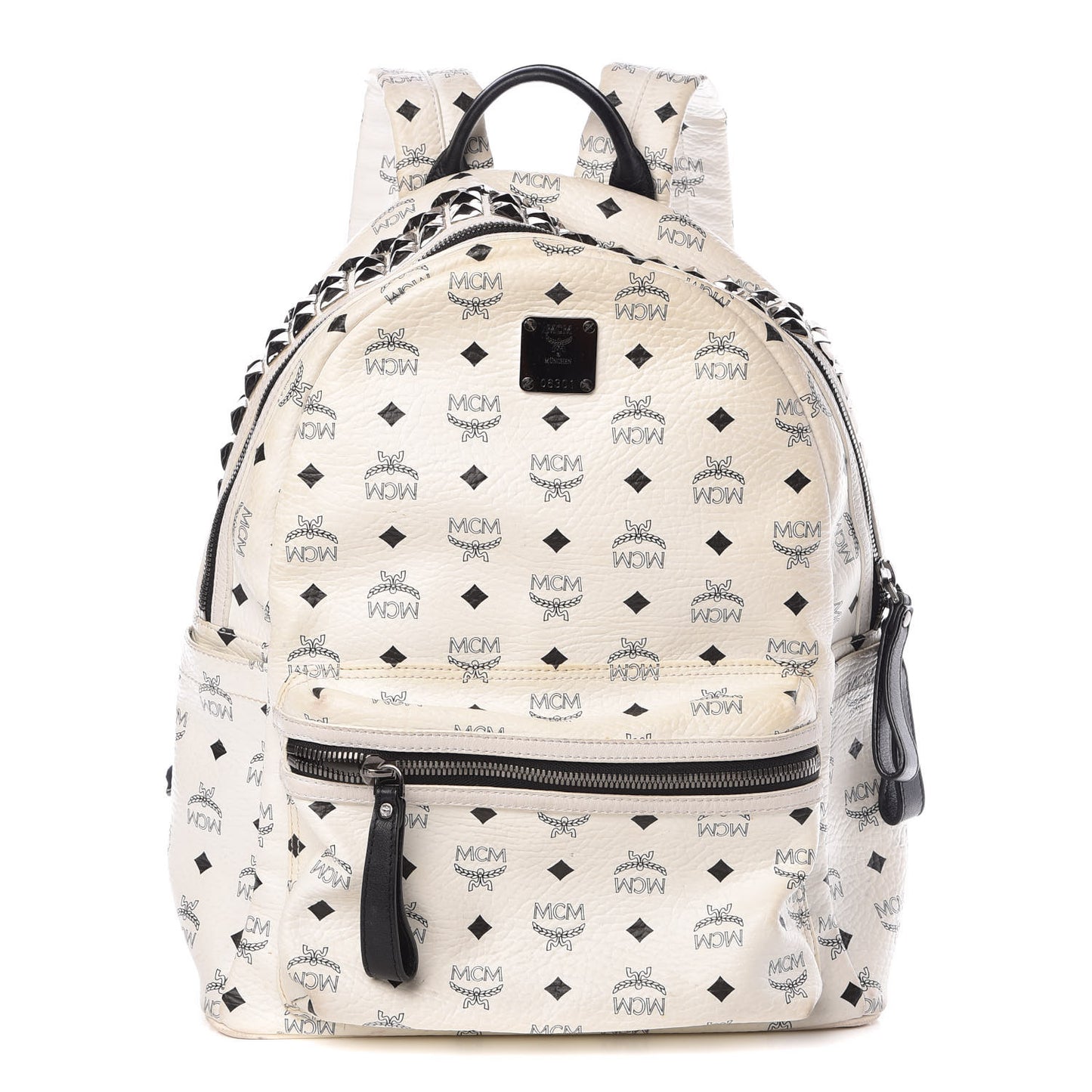 Visetos Side Stud Medium Stark Backpack White