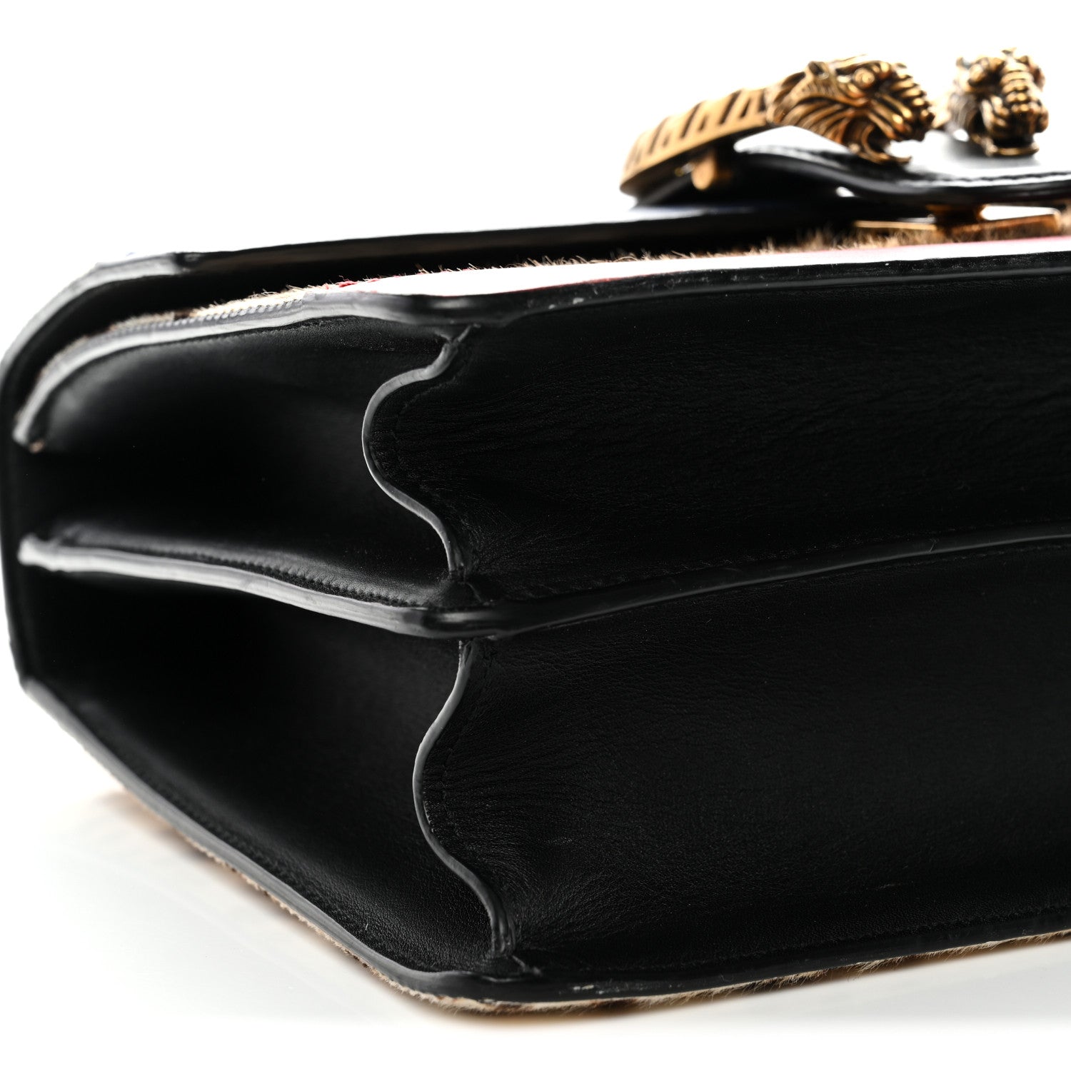 Gucci Calf Hair Calfskin Bamboo Web Leopard Print Medium Dionysus Top Handle Bag Natural Blue Agata Hibiscus Red 9 of 13