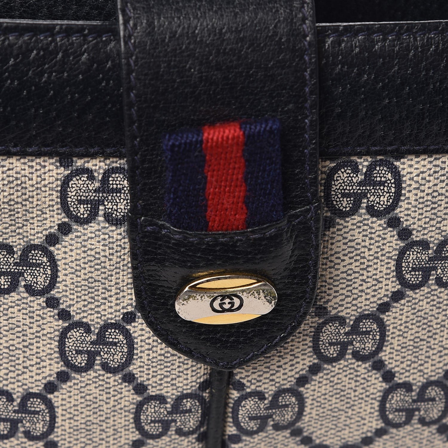 Gucci GG Plus Monogram Web Shoulder Bag Navy 13 of 13