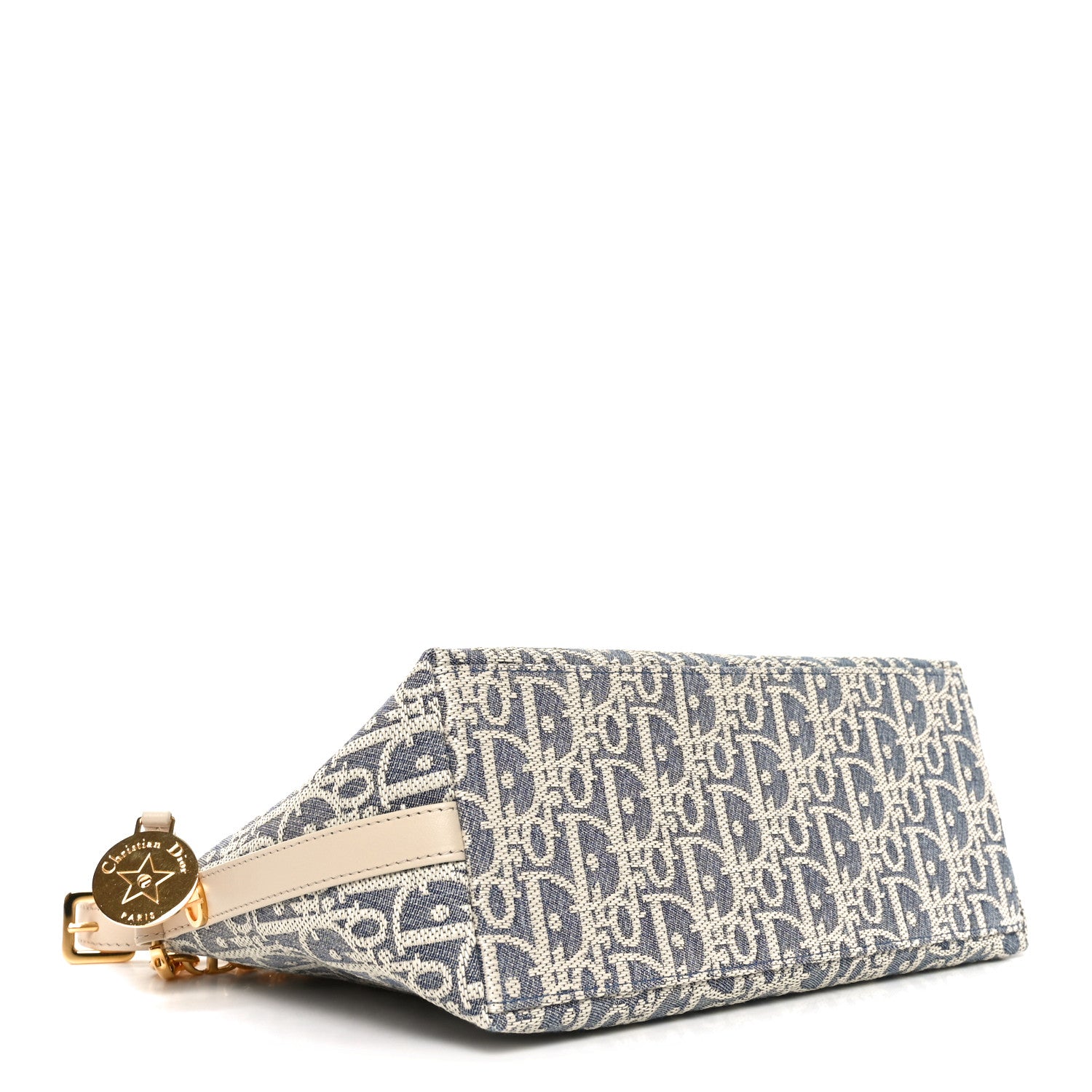 Christian Dior Chambray Raffia Effect Oblique DiorStar Hobo Bag