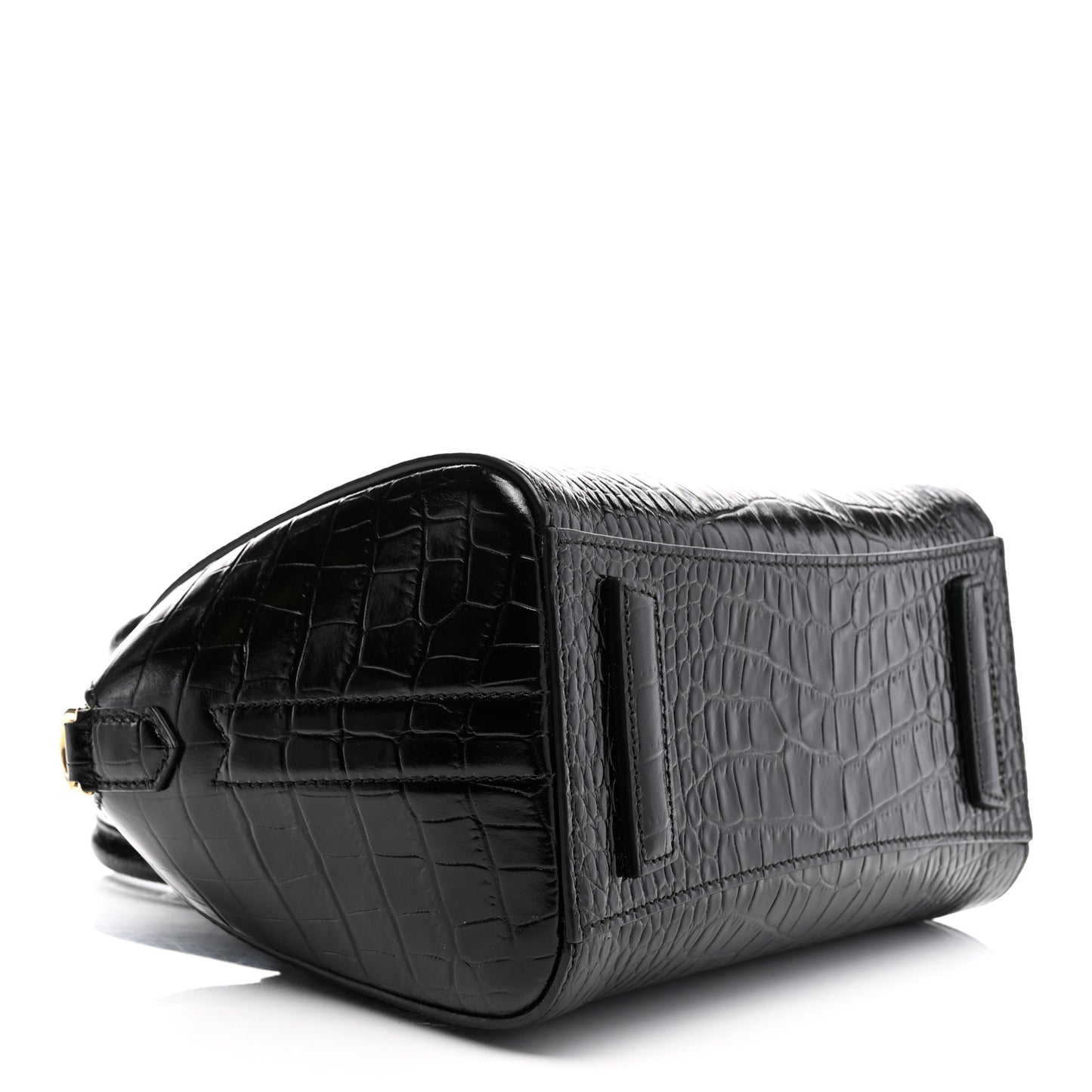 Calfskin Crocodile Embossed Mini Antigona Black