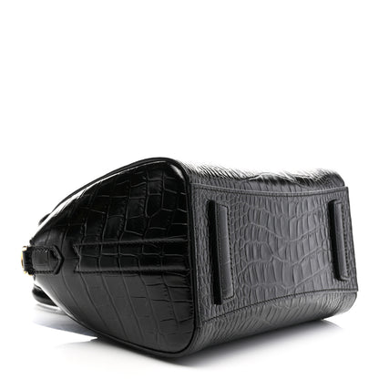 Givenchy Calfskin Crocodile Embossed Mini Antigona Black 4 of 11