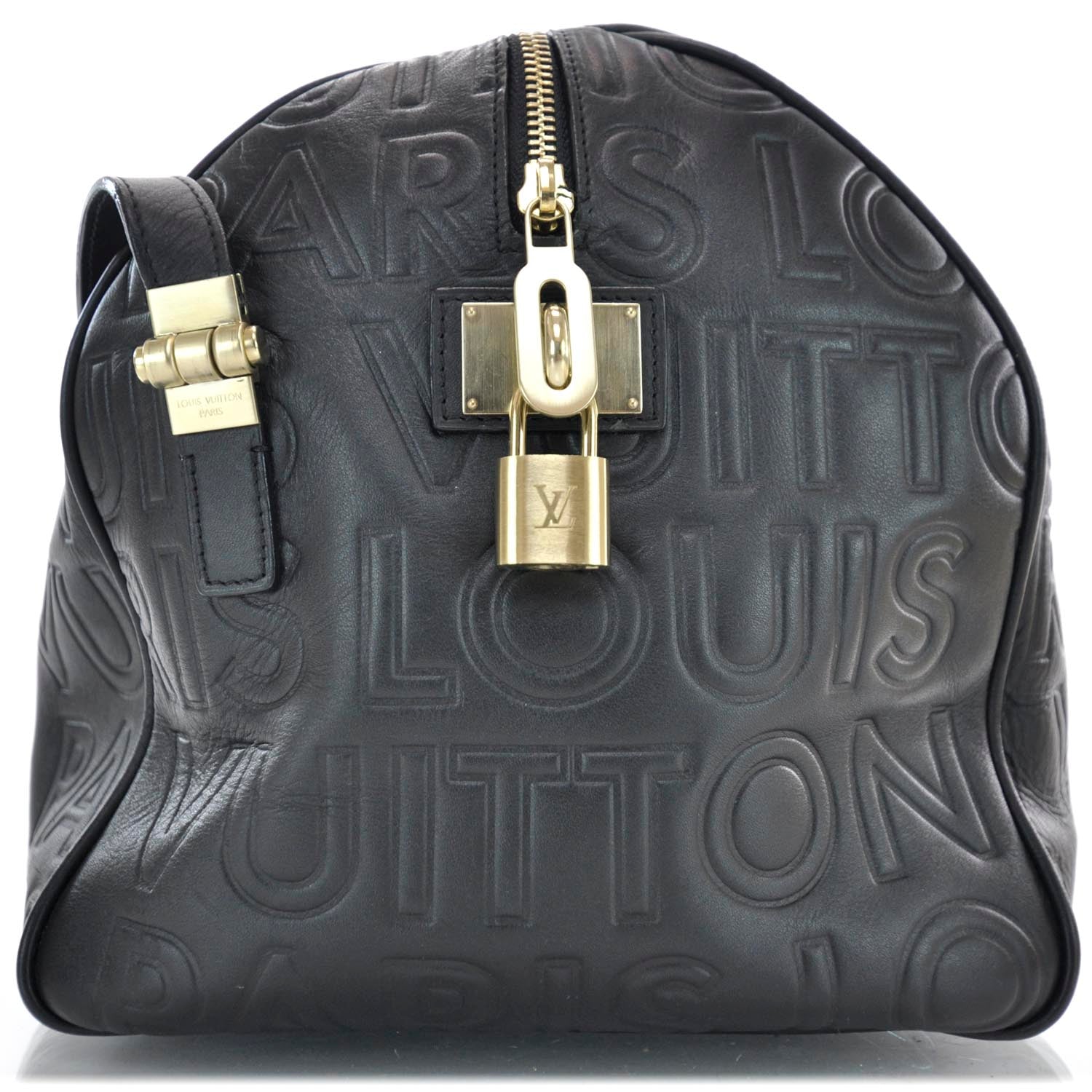 Louis Vuitton Calfskin Embossed Speedy Cube 30 Black 4 of 9