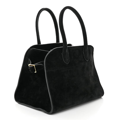 The Row Suede Soft Margaux 10 Bag Black 3 of 9