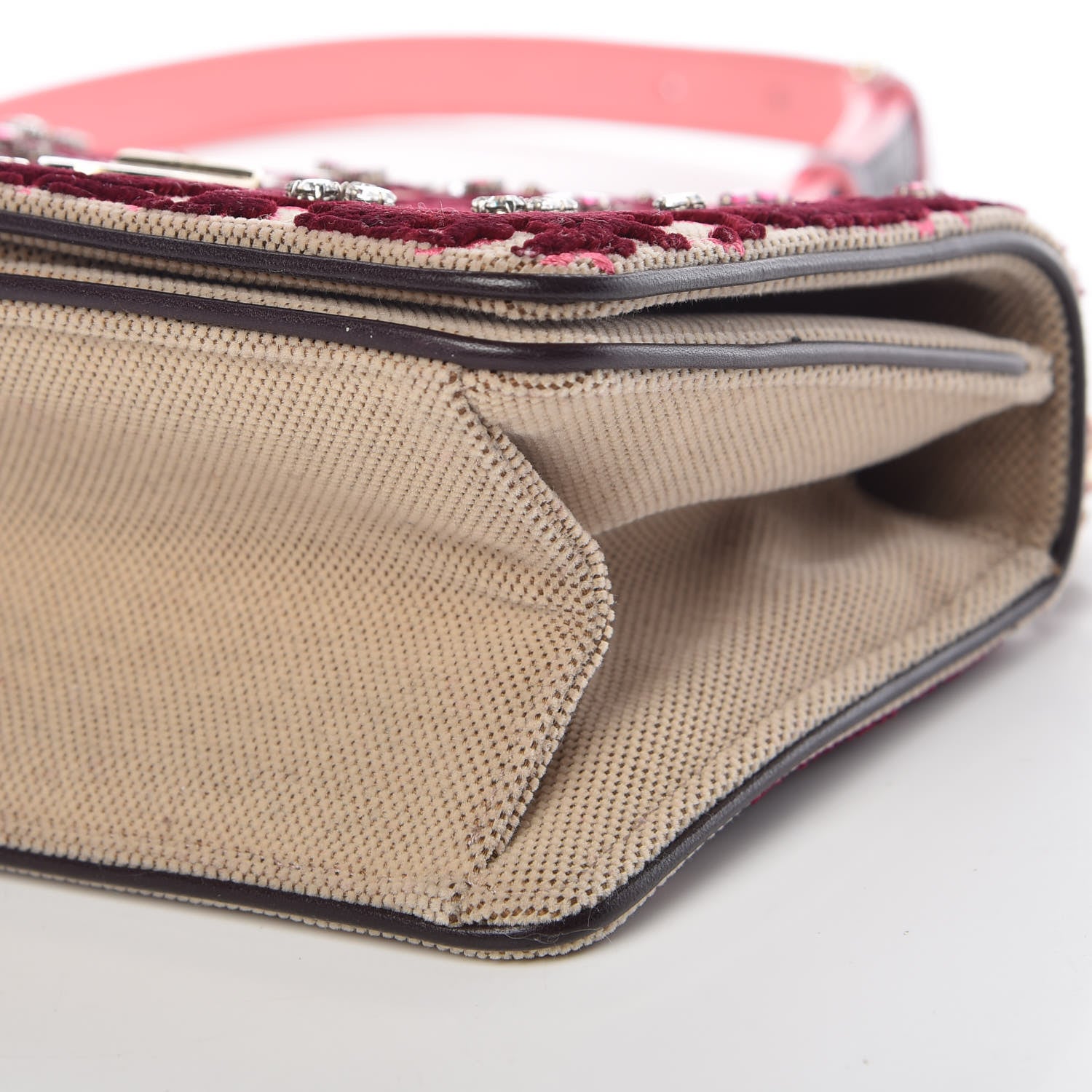 Christian Dior Velvet Crystal Small Diorama Club Flap Bag Plum 10 of 11