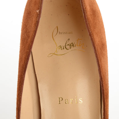 Christian Louboutin Suede Calfskin Maggie 140 Pumps 38.5 Black Brown 13 of 16