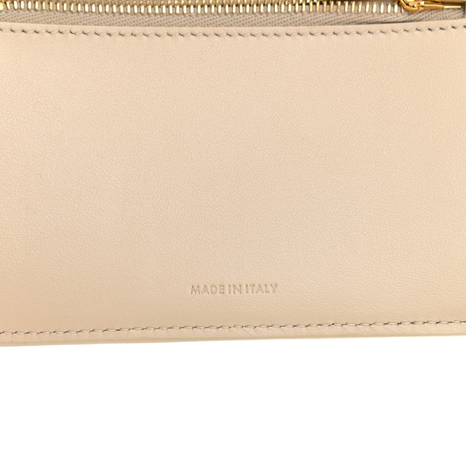 Celine Grained Calfskin Medium Multifunction Strap Wallet Ivory Tan 7 of 7