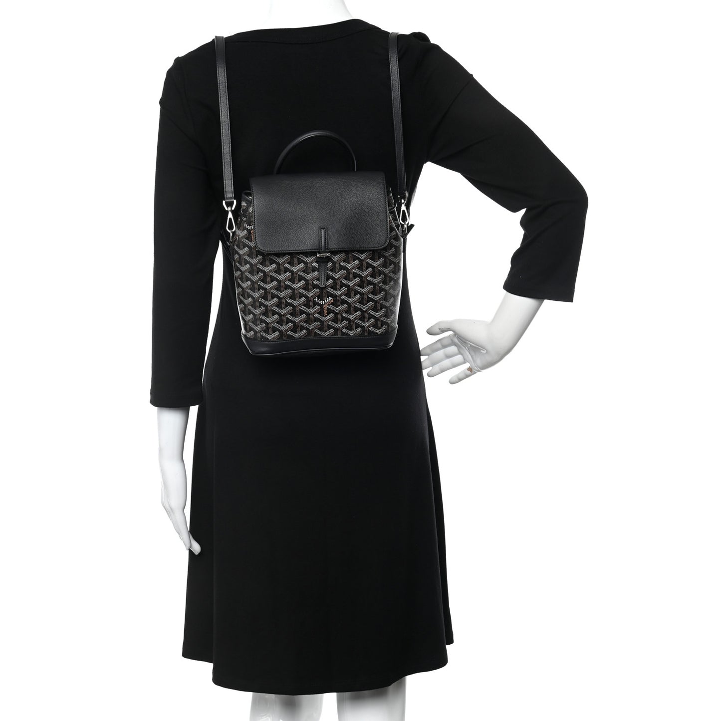 Goyardine Calfskin Mini Alpin Backpack Black