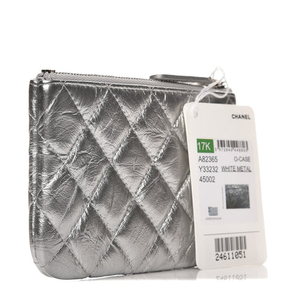 Chanel Metallic Calfskin Quilted Small Cosmo Cosmetic Case Silver 3 of 7