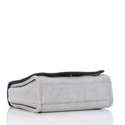Chanel Woven Straw Raffia Small Deauville Messenger Grey 4 of 7