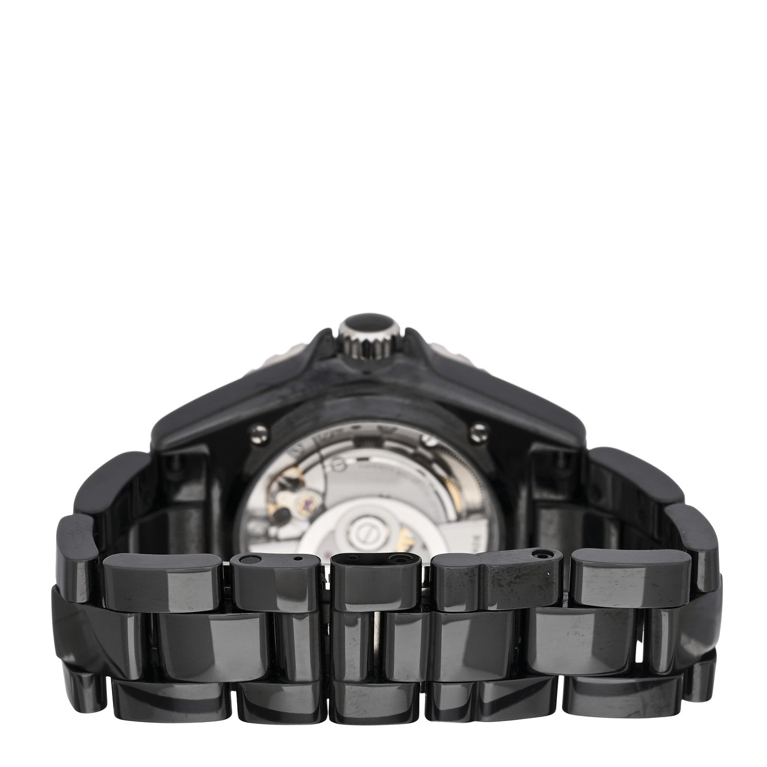 Chanel Stainless Steel Ceramic Diamond 38mm J12 Automatic Watch Black 3 of 5